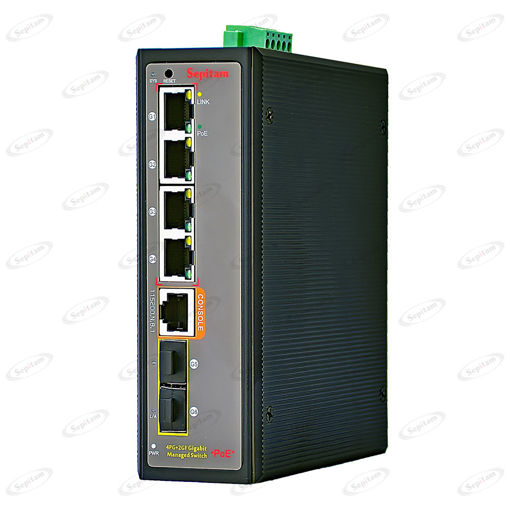 Full Gigabit 4Port Managed Industrial PoE switch, with 2xGigabit SFP Uplinks  ( Model: Sepitam-PI204G-DFM )