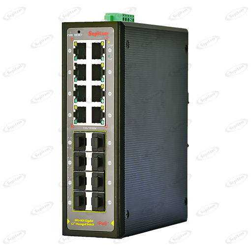 Full Gigabit 8Port Managed Industrial PoE switch, with 8xGigabit SFP Uplinks ( Model: Sepitam-PI808G-OFM )