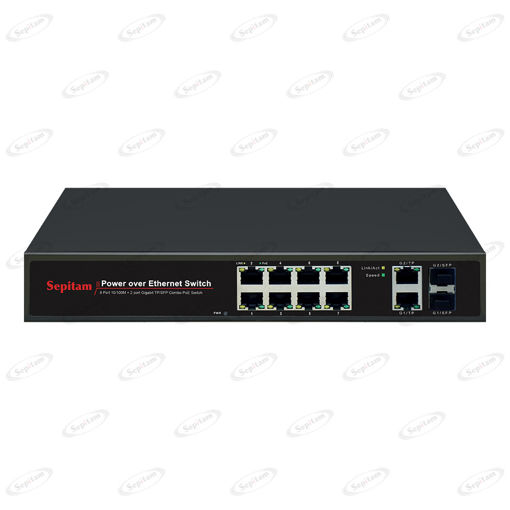 10/100Mbps 8Port Unmanaged Indoor/Outdoor PoE switch with 2xGigabit Combo (TP/SFP) Uplinks ( Model: Sepitam-PS208E-DC )