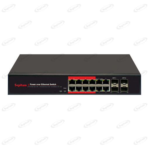 Full Gigabit 12Port Managed Indoor/Outdoor PoE switch with 4x10G SFP Uplinks, Only 8Ports are PoE-Enabled ( Model: Sepitam-PS412G-QXM )