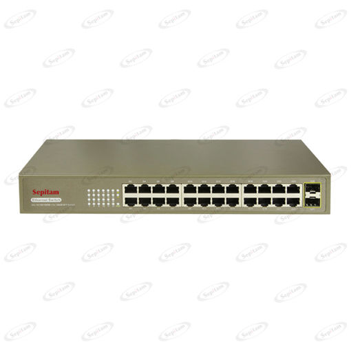 Full Gigabit 24Port Unmanaged Commercial Ethernet switch, with 2xGigabit SFP Uplinks  ( Model: Sepitam-EH224G-DF )