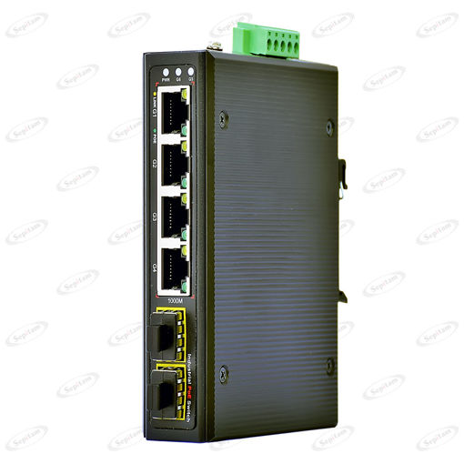 Full Gigabit 4Port Unmanaged Industrial PoE switch, with 2xGigabit SFP Uplinks, Up to 60W PoE Output  ( Model: Sepitam-PI204G-DF-60W )