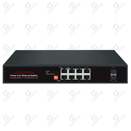 PoE سوئیچ Indoor/Outdoor با 8 پورت 10/100/1000Mbps و 2 پورت آپلینک 1G SFP ( مدل: Sepitam-PS208G-DF )