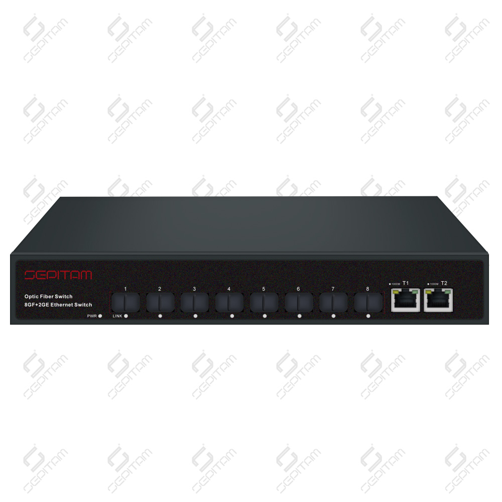 	سوئیچ فیبر Indoor/Outdoor با 8 پورت 1G SFP و 2 پورت آپلینک 1G RJ45 ( مدل: Sepitam-FS208F-DG )