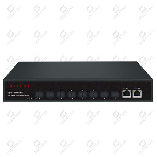 سوئیچ فیبر Indoor/Outdoor با 8 پورت 1G SFP و 2 پورت آپلینک 1G RJ45 ( مدل: Sepitam-FS208F-DG )