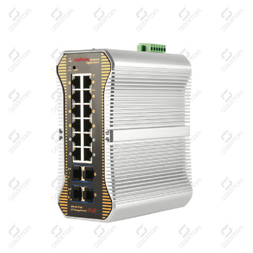 PoE سوئیچ صنعتی مدیریتی 16 پورت 10/100/1000Mbps و 4 پورت آپلینک 10G SFP ( مدل: Sepitam-PI416G-QXM )