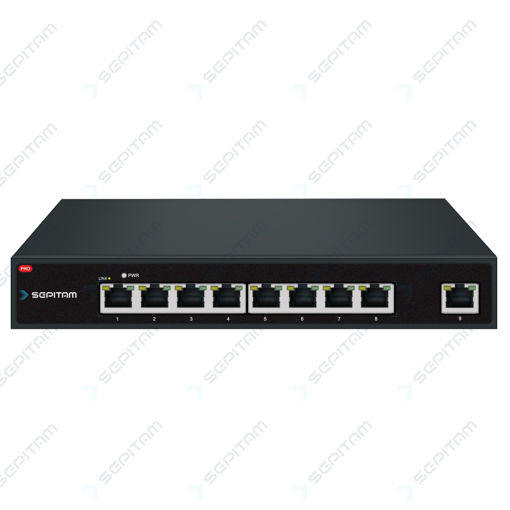سوئیچ سازمانی PoE  دارای هشت پورت 10/100Mbps PoE RJ45و یک پورت 10/100Mbps RJ45-استاندارد af/at(مدل:Sepitam-PS108E-E/ET)