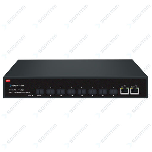 سوئیچ فیبر Indoor/Outdoor با 8 پورت 1G SFP و 2 پورت آپلینک 1G RJ45 ( مدل: Sepitam-FS208F-DG )