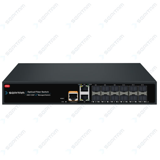 سوئیچ فیبر سازمانی مدیریتی با 12 پورت 1G SFP و 2 پورت آپلینک 1G RJ45 ( مدل: Sepitam-FS212F-DGM )