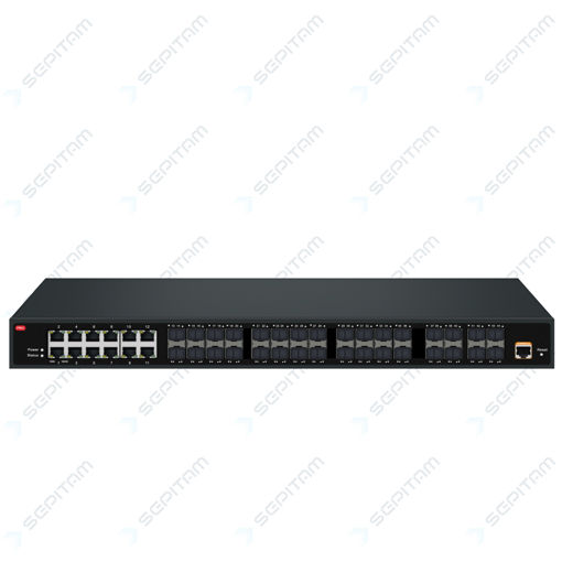 سوئیچ فیبر سازمانی مدیریتی با 28 پورت 1G SFP و 12 پورت آپلینک 1G RJ45 و 4 پورت آپلینک 10G SFP ( مدل: Sepitam-FS1628F-12GQXM )