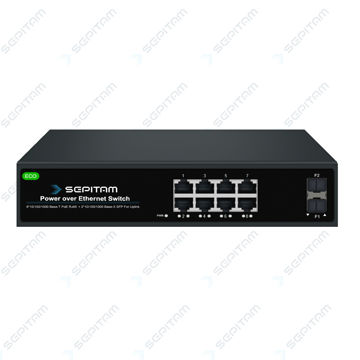 سوئیچ PoE اکو 8 پورت 10/100/1000Mbps و 2 پورت آپلینک 1G SFP ( مدل: Sepitam-PS208G-DF-ECO )