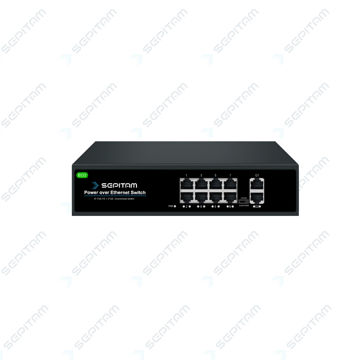 	سوئیچ شبکه PoE 8 پورت گیگابیت + 2 پورت RJ45 - مدل Sepitam-PS208G-DG