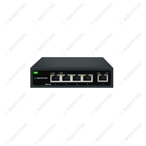 سوئیچ شبکه PoE سری ECO دارای 4 پورت  100Mbps PoE RJ45 و 1 پورت آپلینک FE RJ45 (مدل: Sepitam-PS104E-E-ECO)